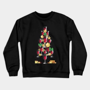 Wine Christmas tree Crewneck Sweatshirt